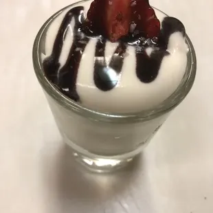 Salted Caramel whipped cream dessert shooter