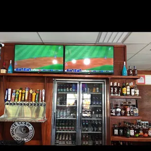 a baseball game on tv