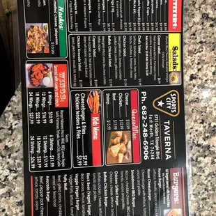 the menu