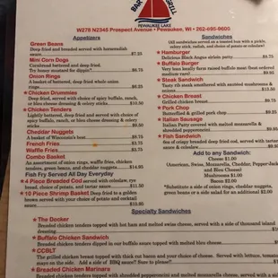 menu