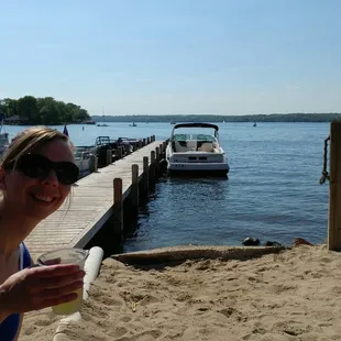 The sand bar in back