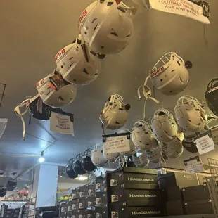 Helmets above. Ask for assistance