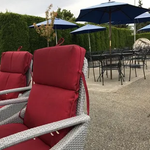 Back patio tables.