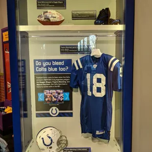 The indoor portion of the exhibit has sports memorabilia a as well as educational tools to practice the sports