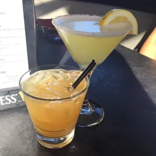 Lemon drop martini &amp; whiskey sour
