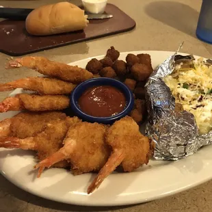 JUMBO fried shrimp dinner with choice of 2 sides. BEST shrimp dinner around.