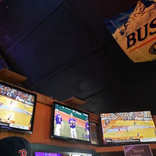 a baseball game being played