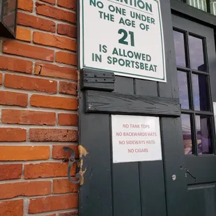 a sign on the door