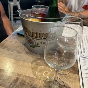 Bottomless mimosas with OJ and cranberry juice