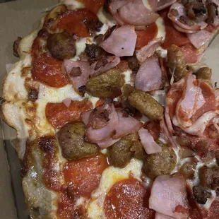Meat lovers pizza