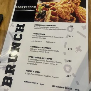 Brunch menu