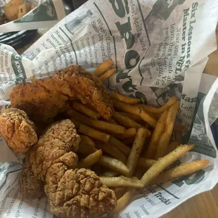 Chicken tenders and fries