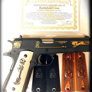 Springfield Armory 1911 A1 "Battlefield Cross" Custom Edition 1 or 500. "Many Are Gone. None Are Forgotten."  Thanks Henry!