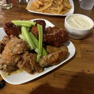 Garlic parm and bbq wings