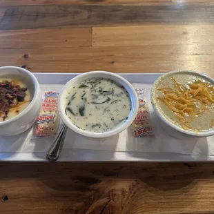Soup flight! Yummy on a cold day!