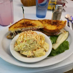 Prime melt, homemade potato salad