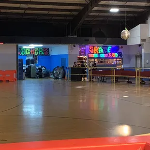 Skate rental and locker areas