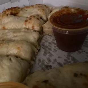 Large cheese bread with extra sauce. Because it&apos;s delicious!