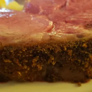 The king cut prime rib up close