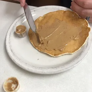 Cake (pancake) with extra peanut butter