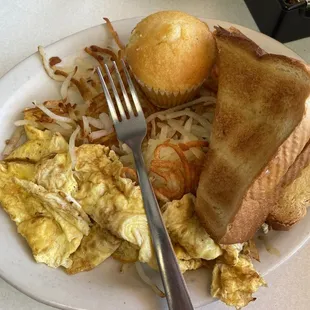 The #2 breakfast with a corn muffin!