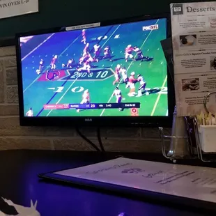 The booths have private tv's!