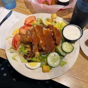 Buffalo Cobb salad with extra spicy sauce 13.00