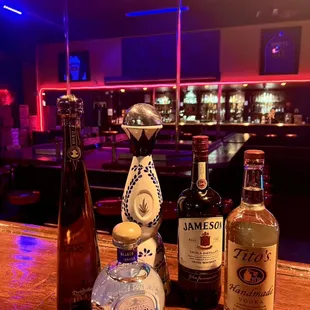 a variety of liquors