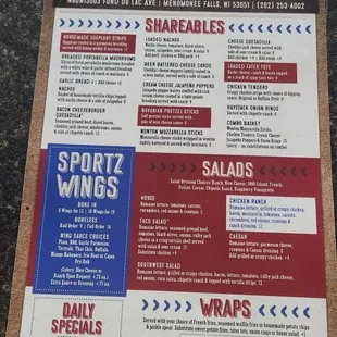 menu