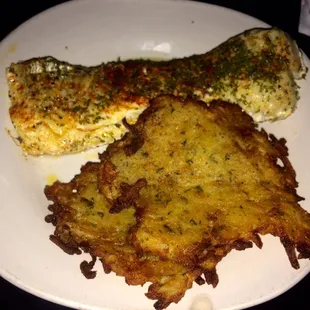 Baked Cod and potato pancakes