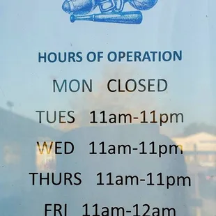 hours of operation