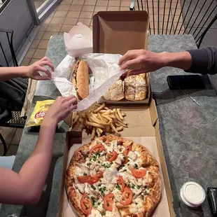 Picnic Spot Pizza  Fries  Philly cheesesteak sub   Garlic Cheese Bread