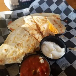 Great happy hour quesadillas w chicken