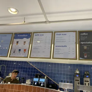 menus on the wall