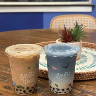 Hk coffee milk tea Blue jasmine