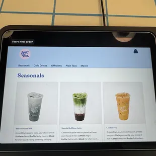 Digital menu