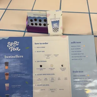 Menu and loyalty cards!