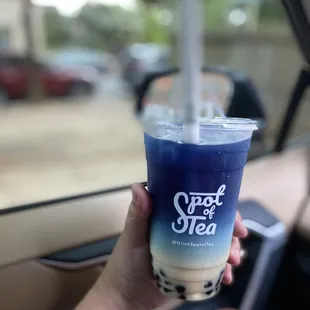 Blue Jasmine Tea with Oat Milk