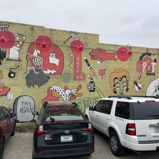 a mural on the side of a building