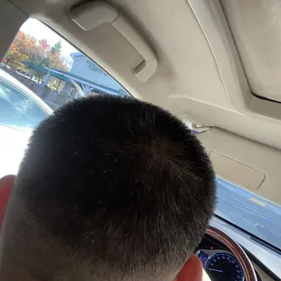 Half way fade around the back and uneven fades around