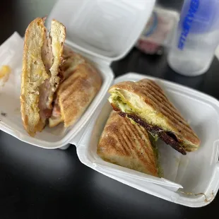 Ham and cheddar &amp; Caprese lunch sandwiches