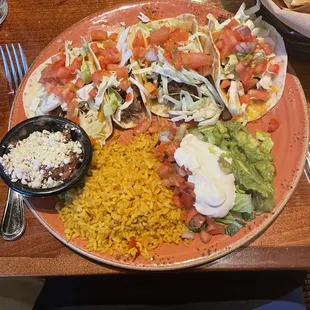 Tacos with barbacoa and carnitas