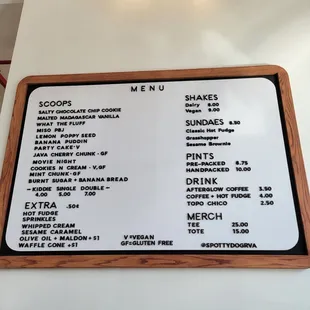 menu