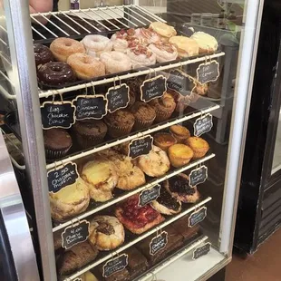 Freshly made doughnuts and muffins.