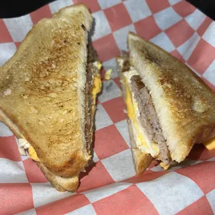 Sausage, egg, and cheese breakfast sandwich