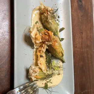 Squash blossom Caesar salad