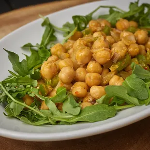 Chickpeas onion, green pepper, red pepper