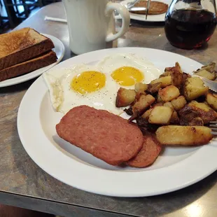 Eggs, Spam and home fries