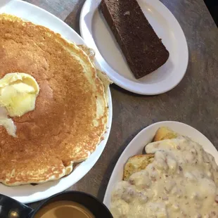 Chipped beef &amp; biscuits and scrapple perfectly crispy