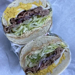 Two meat sandwich (turkey and roast beef)